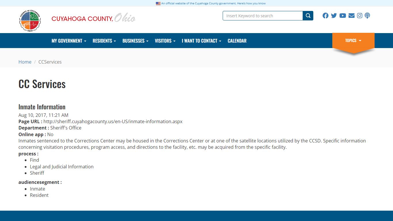 Inmate Information